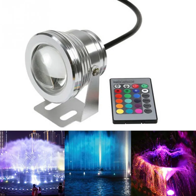 Lumière imperméable colorée de piscine de l'eau RVB LED de 10W DC12V colorée avec à télécommande