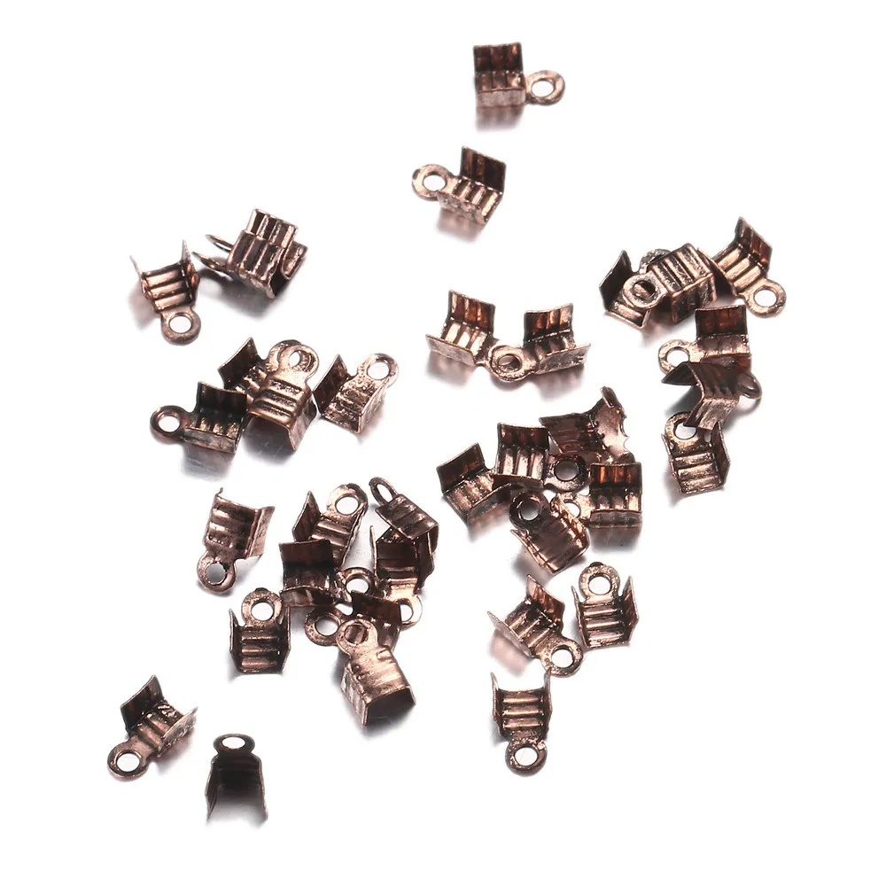 1000 pièces3*6mm fit 2mm embouts de cordon fermoirs d'extrémité perles à sertir connecteurs de couleur Bronze Antique pour les résultats de fabrication de bijoux