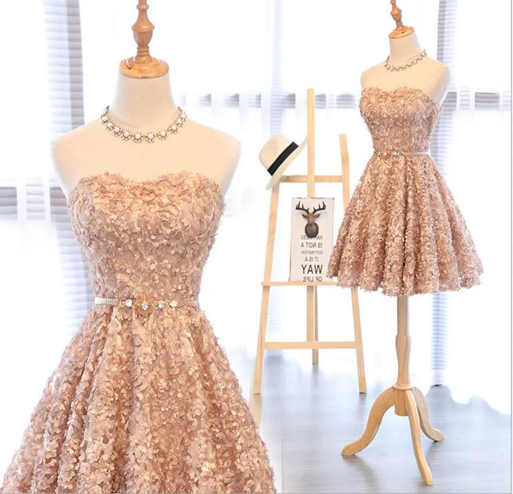 Promotional Strapless Sash Short Graduation Dresses Cheap Grey Champagne  Strapless Lace Short Prom Dresses China Party Cocktail Gowns 2020 From  Achive, $45.23 | DHgate.Com