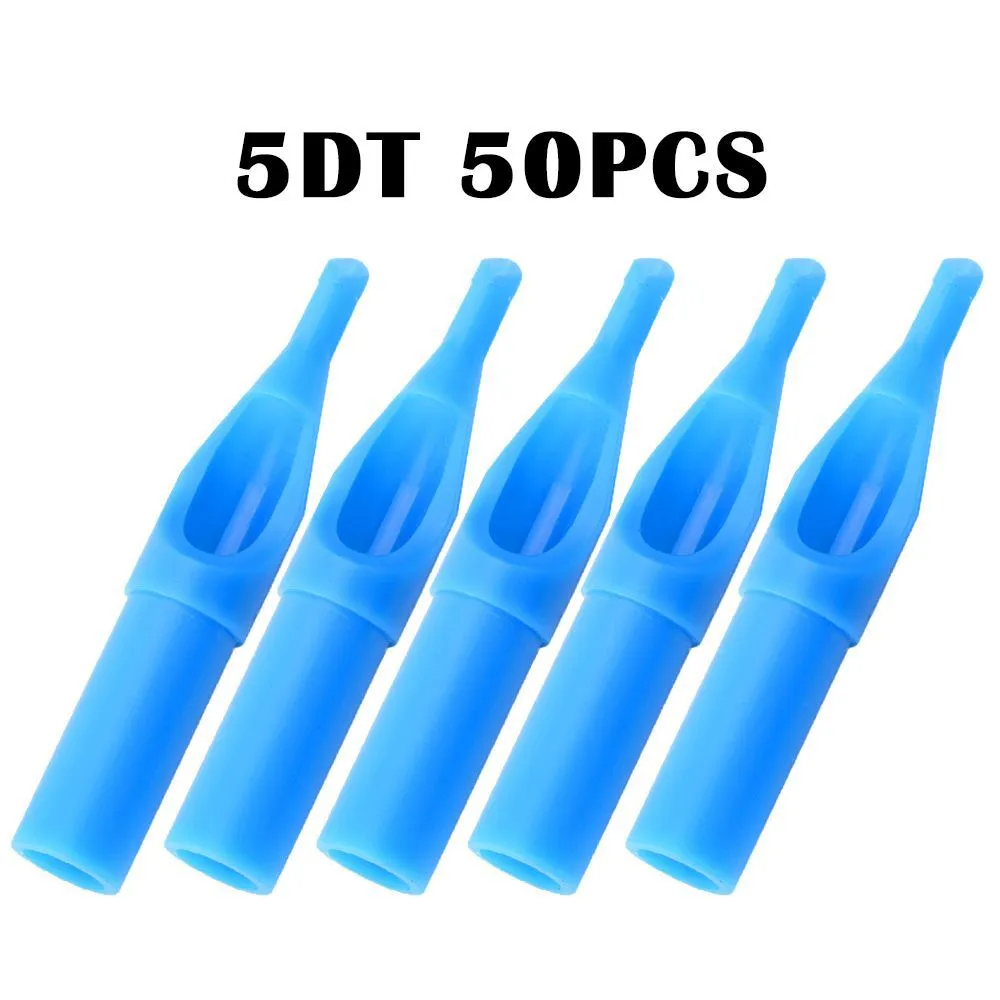 50Pcs 3DT 5DT 7DT 9DT 11DT For Tattoo Needles Tips Disposable Tattoo Tips Blue Sterile Nozzle Tip Plastic