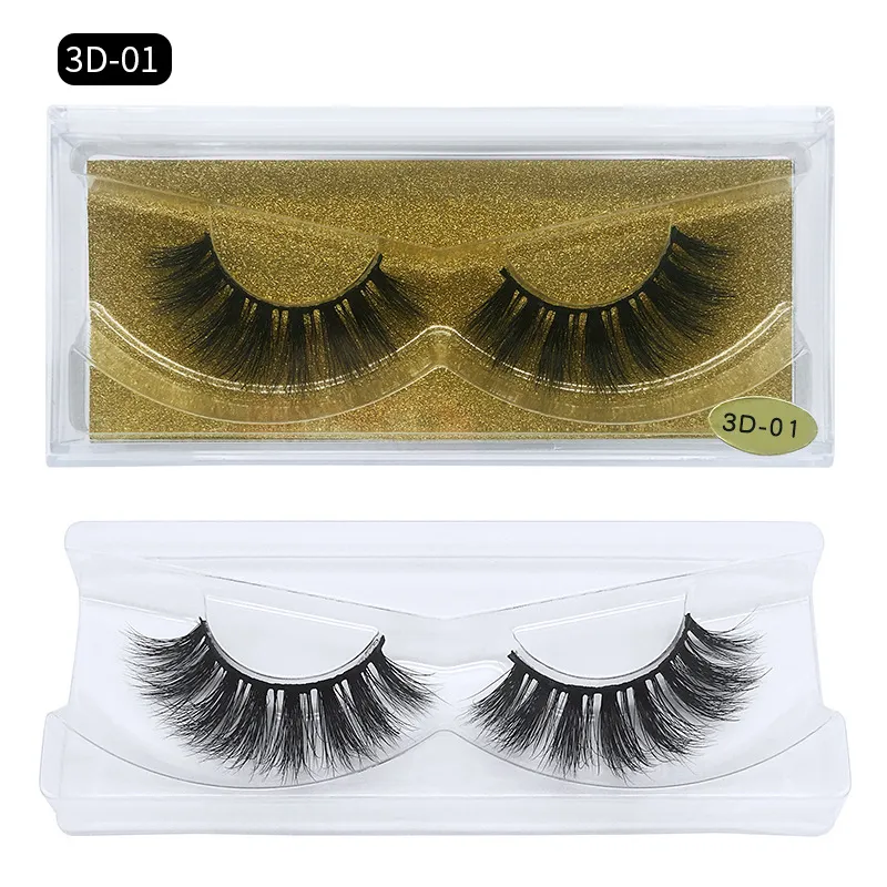 3D nertsen valse wimpers make-up 100% echte nertsen charmante slanke 3D-meerlaags dikke valse wimpers oog wimpers make-up