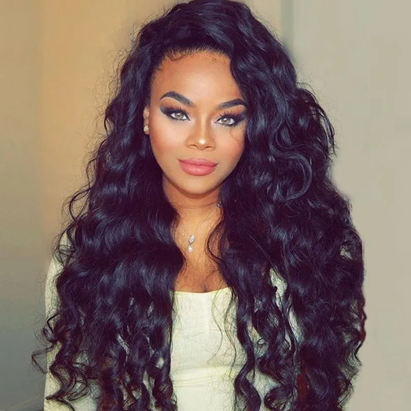 Malaysian Loose Wave Lace Front Human Hair 360 HD Frontal peruk 8a våt vågiga remy peruker för svarta kvinnor DIVA1 250% densitet