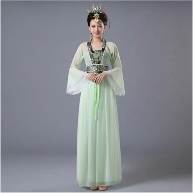 DJGRSTRSTRES TRADICIONAL CHINA HANFU VESTIDO Vestido de hada chino 8 colores Hanfu Ropa Tang Dinastía Traje antiguo