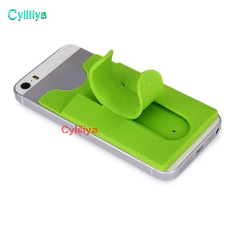 4 Portacarte Adesivi Per Cellulare - Portafoglio Posteriore Universale In Silicone Con Nastro 3M Per Smartphone E Tablet - 2