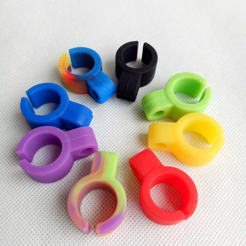 Silicone Sigaret Houder Tabaks Vinger Ring Roken Pipe Tools Accessoires 8 Kleuren Voor Hookahs Water Bubbler Bongs Oil Rigs