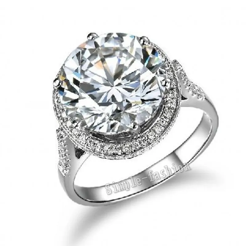 Choucong 2016 moda mujer corona anillo diamante 925 plata esterlina compromiso boda banda anillo para mujer
