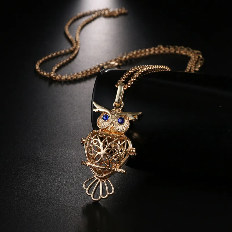 Owl Aromatherapy Diffuser Necklaces Animal Pendant Necklace Fashion Jewelry6959215