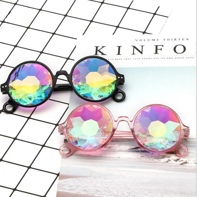 Party Eyewear Rolig Disco Mosaic Solglasögon Round Sun Glass Crystal Sunglass Concert Show Eyewear