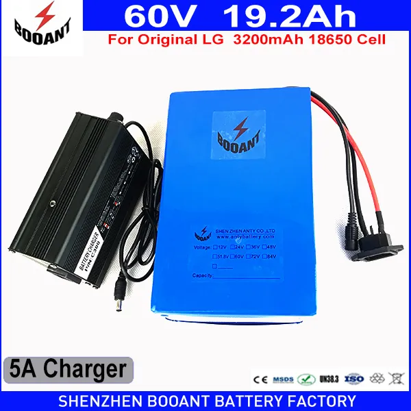 Batterie Li-ion 60V, 19,2 ah, cellule LG 18650 originale de haute qualité, pour moteur Bafang BBS 2400W, ue et US, douane gratuite