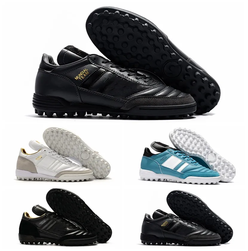 Chuteiras de futebol 2021 Mundial Team Modern Craft Astro TF Turf Chuteiras Masculinas Preto Branco