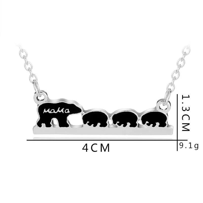 영감을받은 실버 도금 목걸이 북극 엄마 곰 목걸이 엄마 아내 어머니의 날 선물 생일 기억을위한 선물