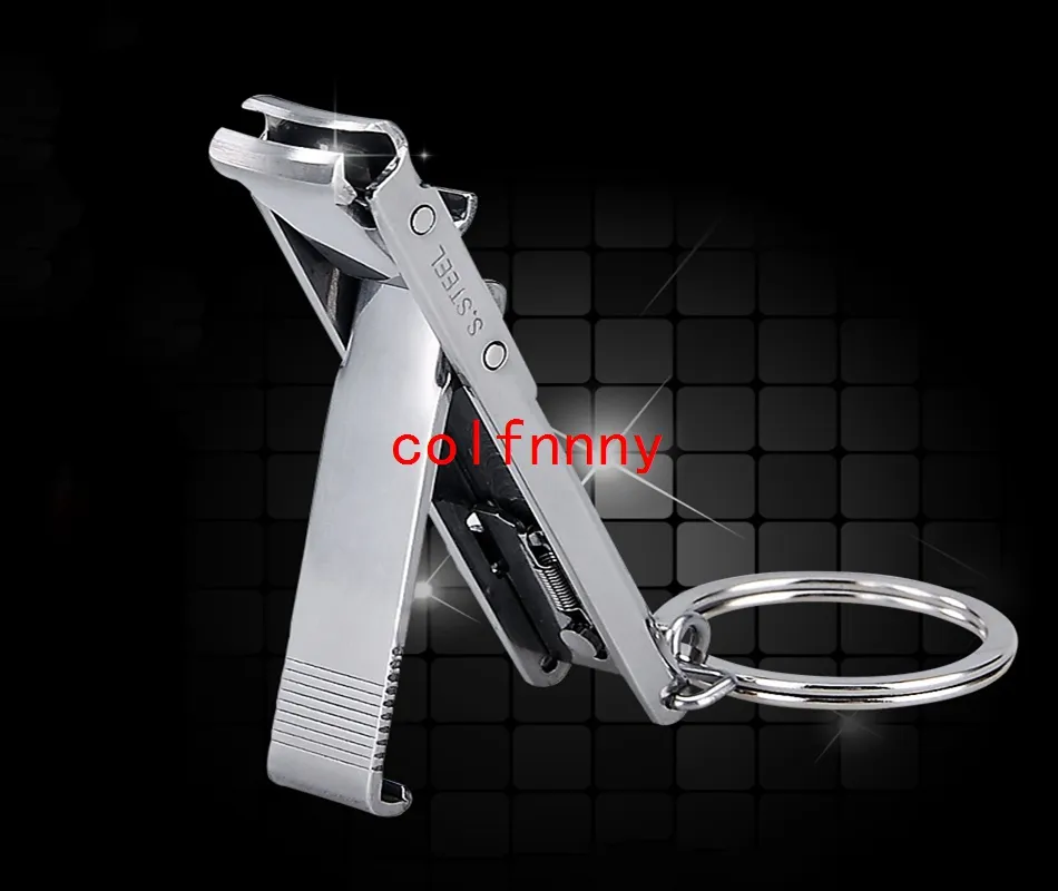 Fast Shipping Stainless Steel Ultra-thin Foldable Hand Toe Nail Clippers Cutter Trimmer Keychain tools Quality High