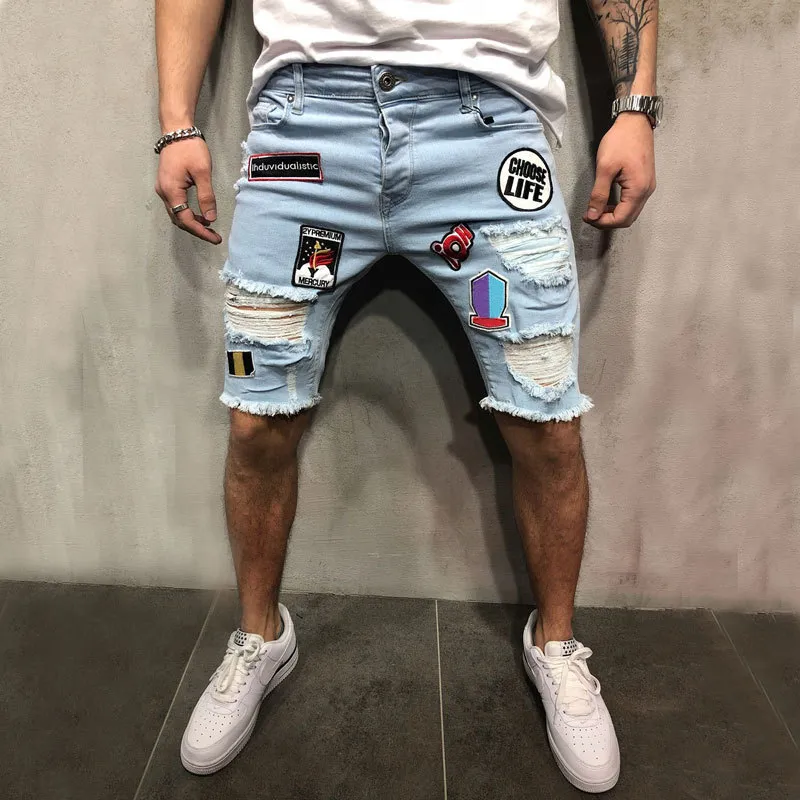 Pantaloncini di jeans strappati uomo deals