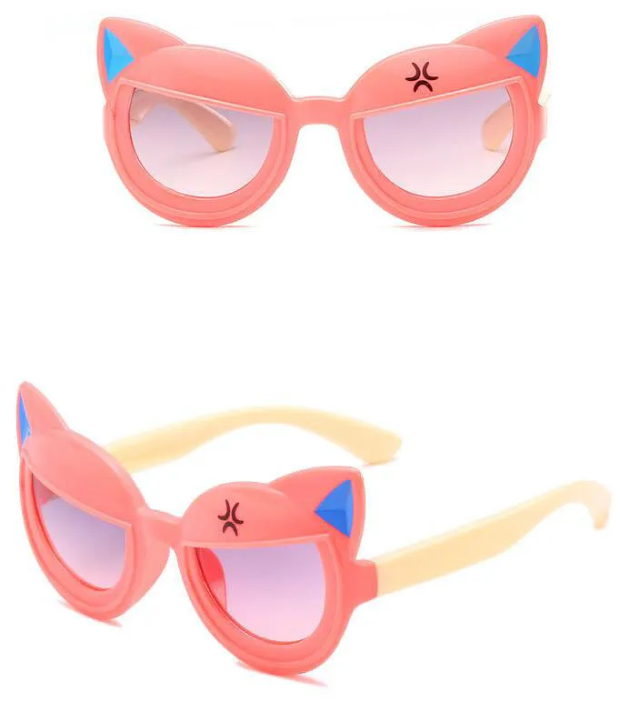 Nouvelles lunettes de soleil animaux mignons, oreilles décorées, miroirs cool pour enfants, filles et garçons, lunettes de soleil universelles, pare-soleil, vente en gros