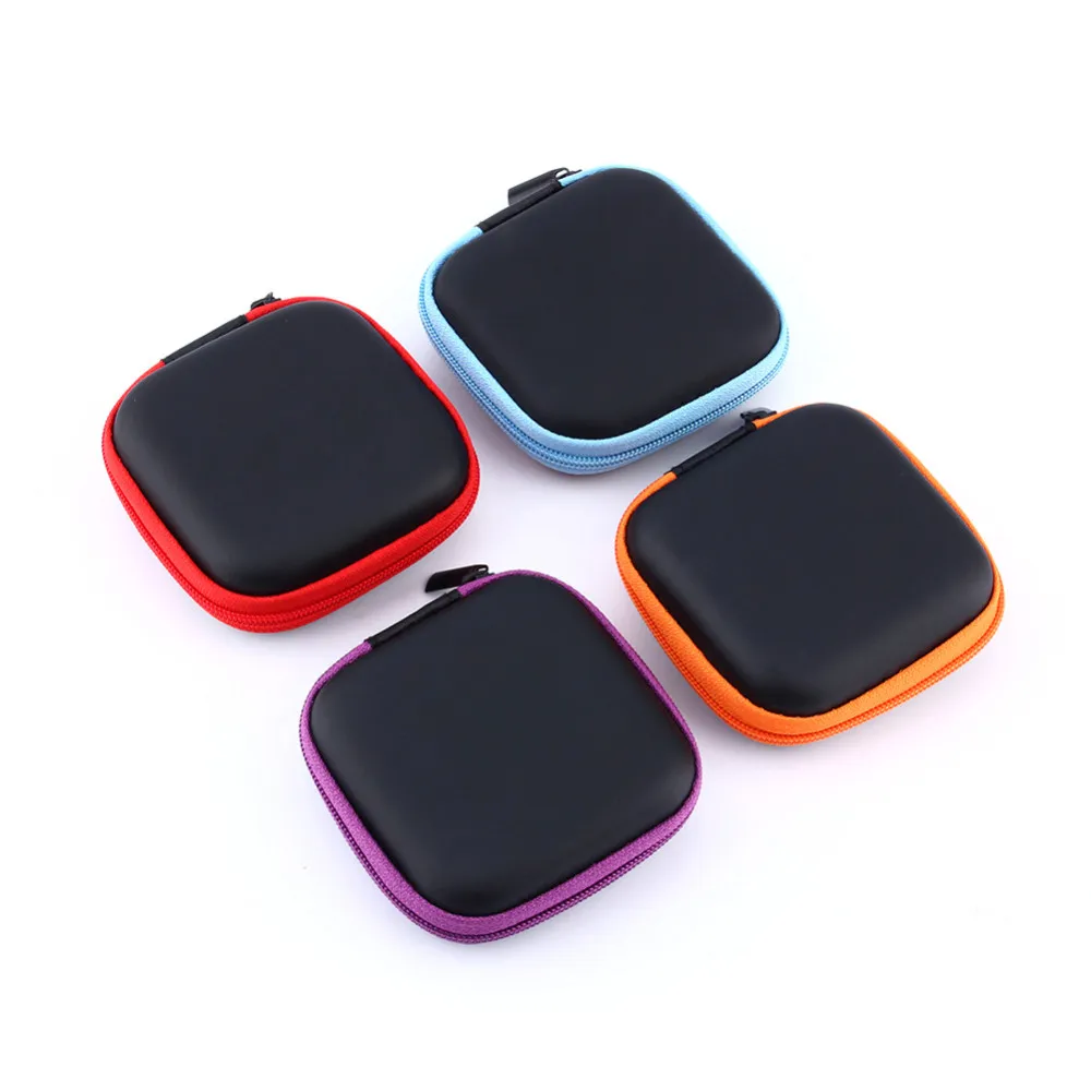 Zipper Headphones Earphone Earbuds Hard Cases Storage Carrying Pouch bag SD Card Holder box Carry Bag