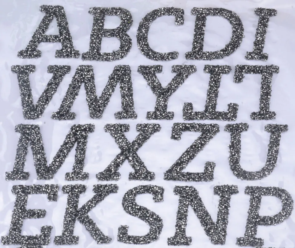 3D алфавитов письма Кристалл исправление горный хрусталь мотивы железа на передачу горный хрусталь патчи аппликация для одежды шляпы 10 шт. / лот