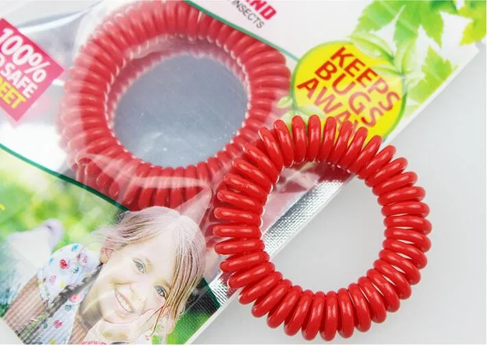 50 stks nieuwe muggen armband rekbare elastische spoel spiraal hand polsband telefoon ring ketting antimosquito armband