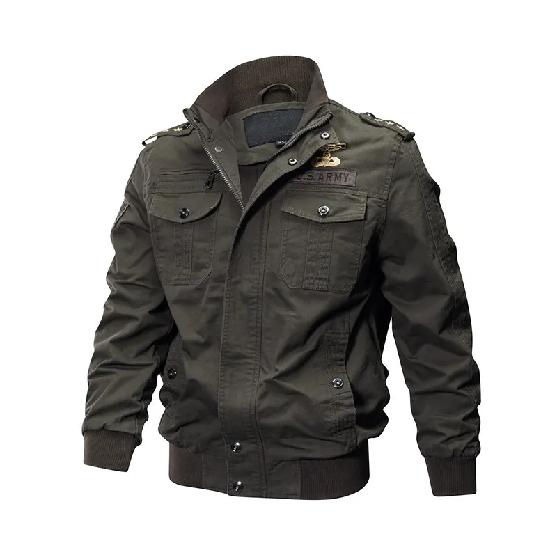 Men s Pure Cotton for pocket jacket Breathable Easy to Wash for Spring and Winter Leisure Tooling