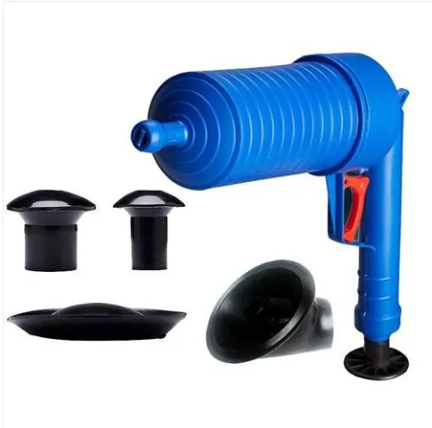 Livraison gratuite en gros haute pression Air Drain Blaster Cleaner Toilettes Drain Cleaner Avec 4 adaptateurs