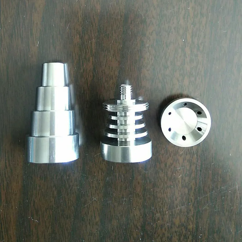 Universal 6 in 1 Domonible Titanium GR2 Nails 10mm 14mm 18mm مشترك بين الذكور والإناث Disonbless Glass Bongs Pipes DAB DAB