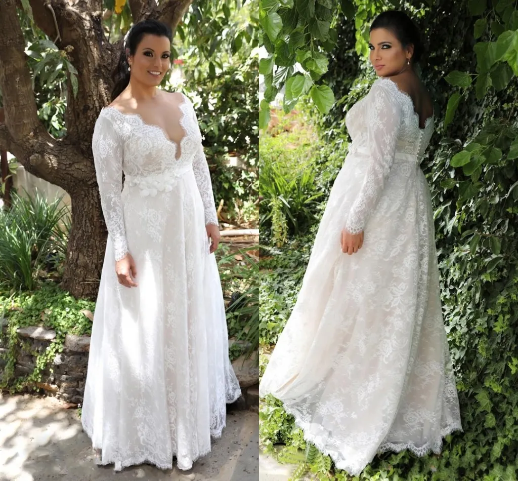 Empire Wedding Dress With Lace – D&D Clothing