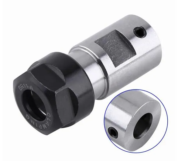 ER11 Collet Chuck Motor Shaft Extension Rod Spindle Collet Lathe Tools Holder Inner 8MM For CNC Milling Boring Grinding