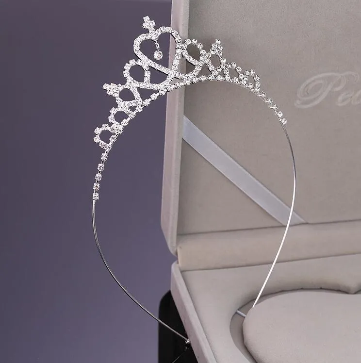 Nupcial Do Casamento Do Cabelo Acessórios de Cristal Rhinestone Crown Headband Deslumbrante Tiara de Cristal Da Coroa de Casamento Crianças Tiaras Headband presente