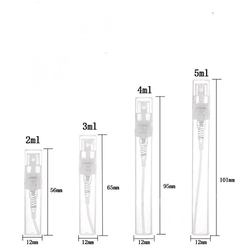 2 3 4 5ML 소형 명확한 플라스틱 스프레이 병 휴대용 귀여운 향수강의 분무기를 위한 청소,여행,에센셜 오일,향수