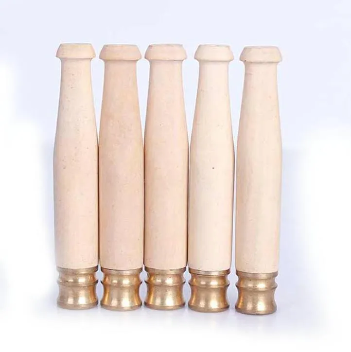 Klein formaat glad oppervlak massief houten filter sigarettenhouder filter kan enkele filterpijp reinigen.