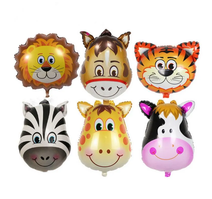 Mini tête d'animal Feuille Ballons ballon à air gonflable joyeux anniversaire décorations de fête enfants bébé douche fête fournitures GA549