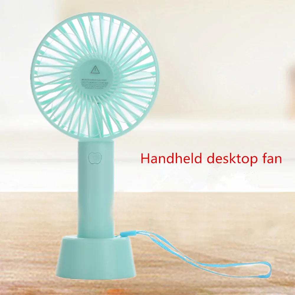 Mini USB Pequeño ventilador portátil Recargable con base de escritorio Ventilador de mano para archivos de Home Office Outdoor 3