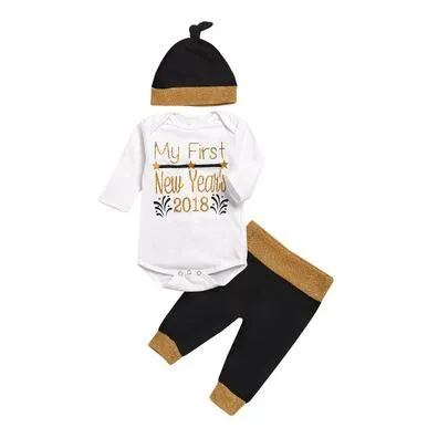 21 stili NOVITÀ Neonate Neonate Christmas hollowen Outfit Kids Boy Girls 3 pezzi set T shirt + Pant + Hat Baby kids Set di abbigliamento BY0142