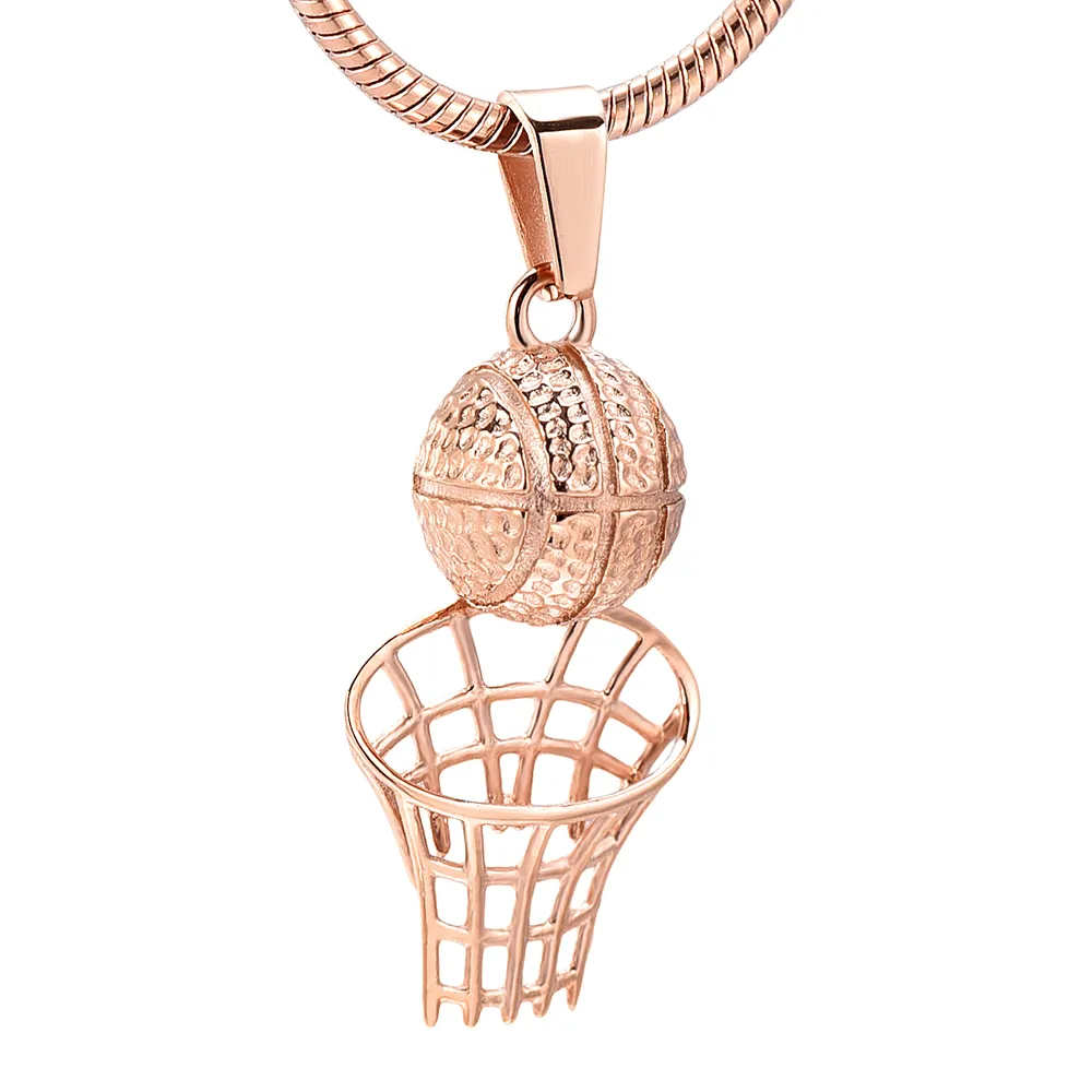 Speler ketting Memorial 316L roestvrij staal basketbal crematie hanger met slangenketting begrafenis urn aandenken sieraden fo305K