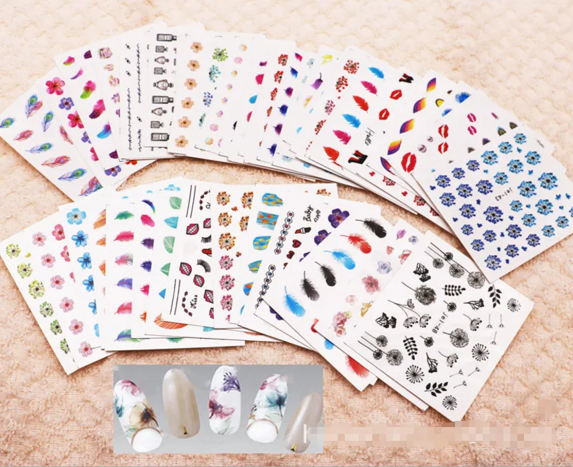 48 Sheets Mix Color Transfer Foil Nail Art flowers Sticker Decal For Polish Care DIY Universe Nail Art Decoretion