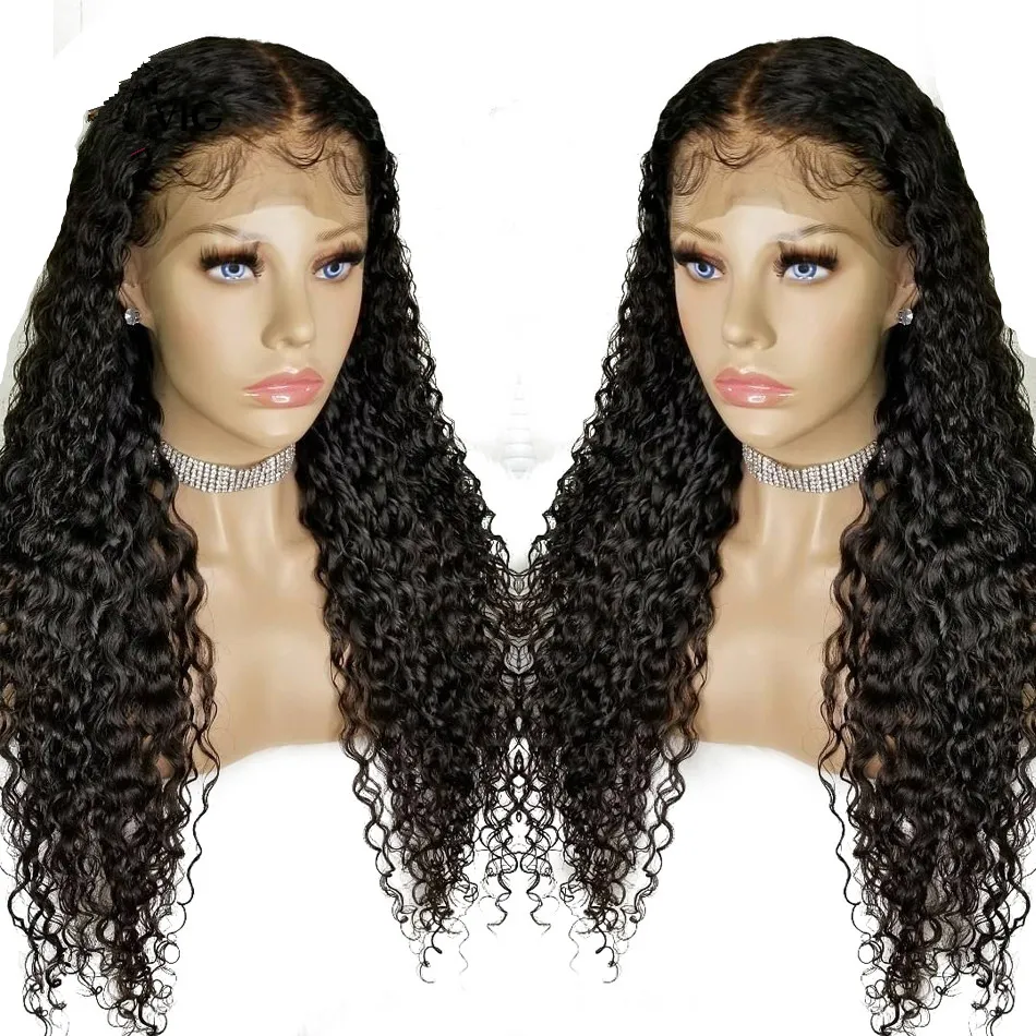 360 Lace Frontal Wig Natural Deep Curly Brazilian Remy Human Hair Laces Wigs with Baby Hairs for Women 16inch 130% Density diva1