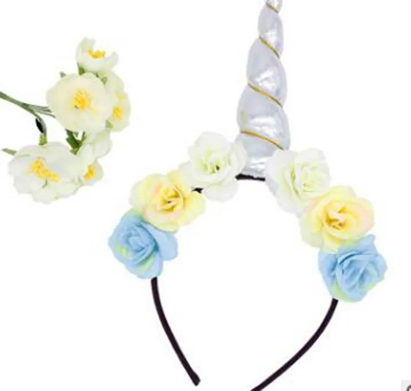 Parti DIY Saç Aksesuarları Çiçek Saç toka Cosplay Taç Bebek Kafa Kedi Kulaklar için Unicorn Kafa Çocuk Unicorn Horn Hairband