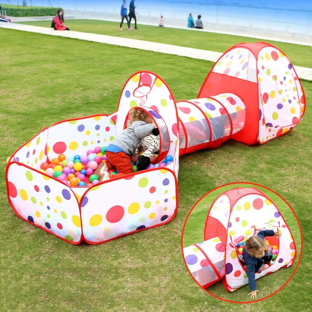 Tente de Jeu pour Enfants, Tente Pop-Up Princesse pour Enfants avec Fosse à Balles et Piscine, Maisonnette pour Enfants pour Usage Intérieur et Extérieur