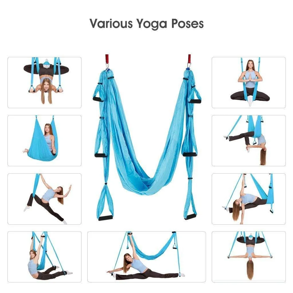 NUZYZ Flexible Gym Hanging Inversion Swing Aerial Yoga Hammock Stretcher  Band Belt Pink - Walmart.com