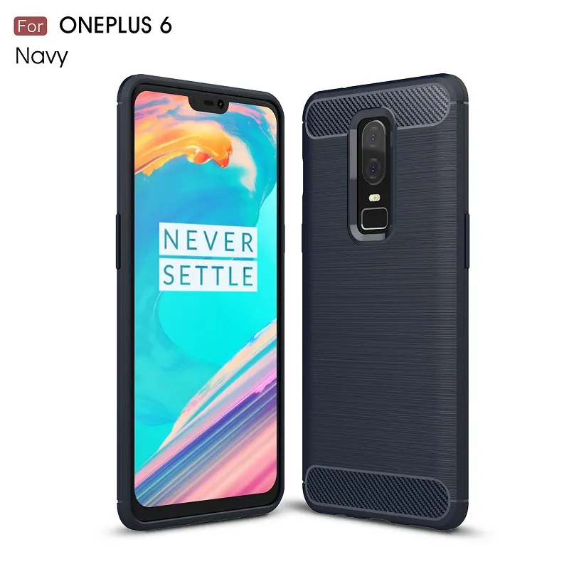 مجانا dhl شراء الصيف لحالة OnePlus6 ألياف الكربون لينة درع صدمات الغطاء الخلفي لل Oneplus6 حالة 2018 جديد حار بيع