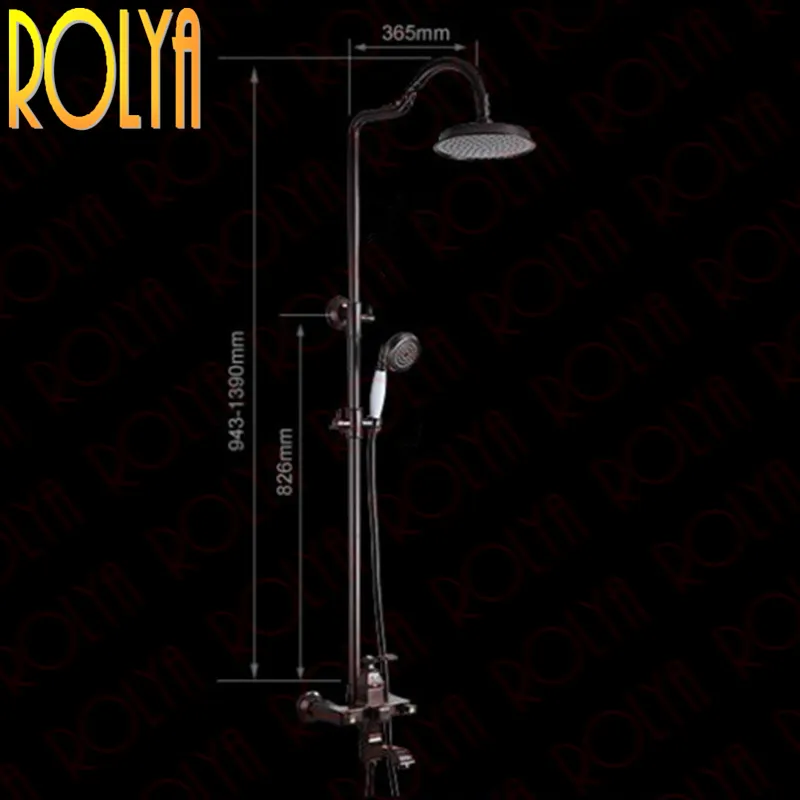 Rolya Rose Gold / ORB / Golden Exposed Luxurious Bathroom Shower Sets Torneiras misturadoras BathShower
