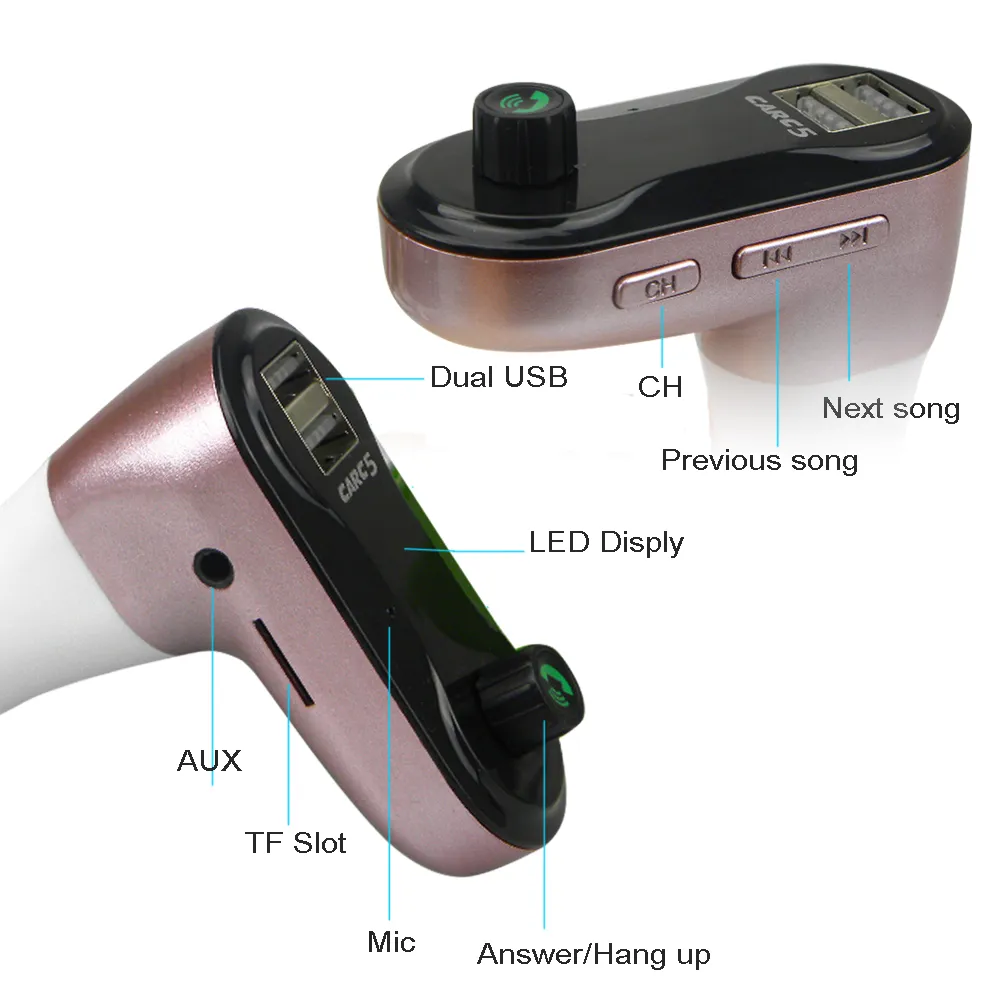Bluetooth Car Kit FM Transmissor Mp3 Player Modulador USB Charger Suporte TF Card U Disk DC12V USB FM Transmissor2284