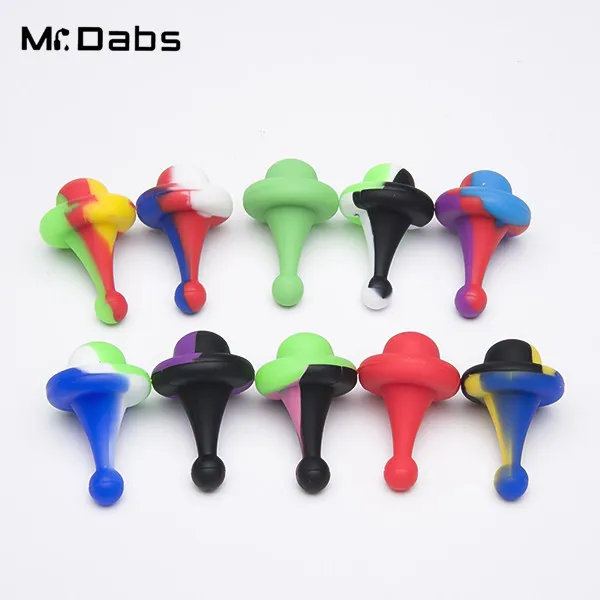 Atacado Universal Sólido Colorido Silicone UFO Carb Cap Dome Acessórios para fumar para tubos de água de vidro, plataformas de petróleo da DAB, pregos de quartzo