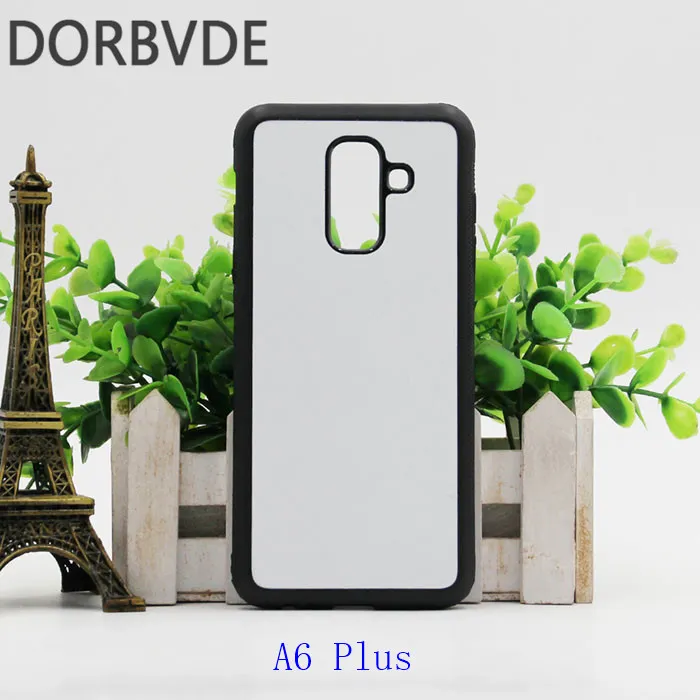 Tom 2D SubliMation TPU PC -mobiltelefonfodral för A6 A6 Plus med aluminiuminsatser