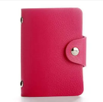 Fashion PU Leather Function 24 Bits Card Case Business Card Holder Men Women Credit Passport Card Bag ID Passport Wallet