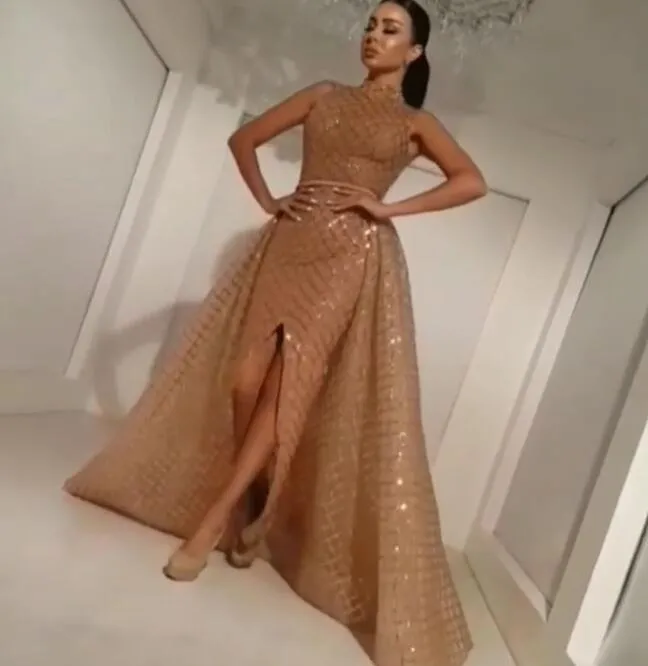 Avondjurk Yousef Aljasmi Kim Kardashian High Collar Crystal Long Jurk Almoda Gianninaazar Zuhlair Murad Ziadnakad