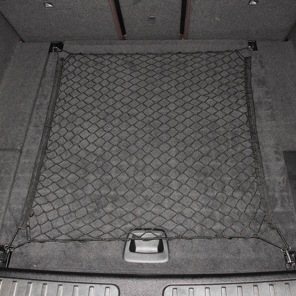 70 cm x 70 cm elastisches Nylon-Auto-Heckkoffer-Aufbewahrungsnetz für den Kofferraum, Kofferraum-Aufbewahrungsnetz mit 4 Haken, SUV-Auto-Styling250P