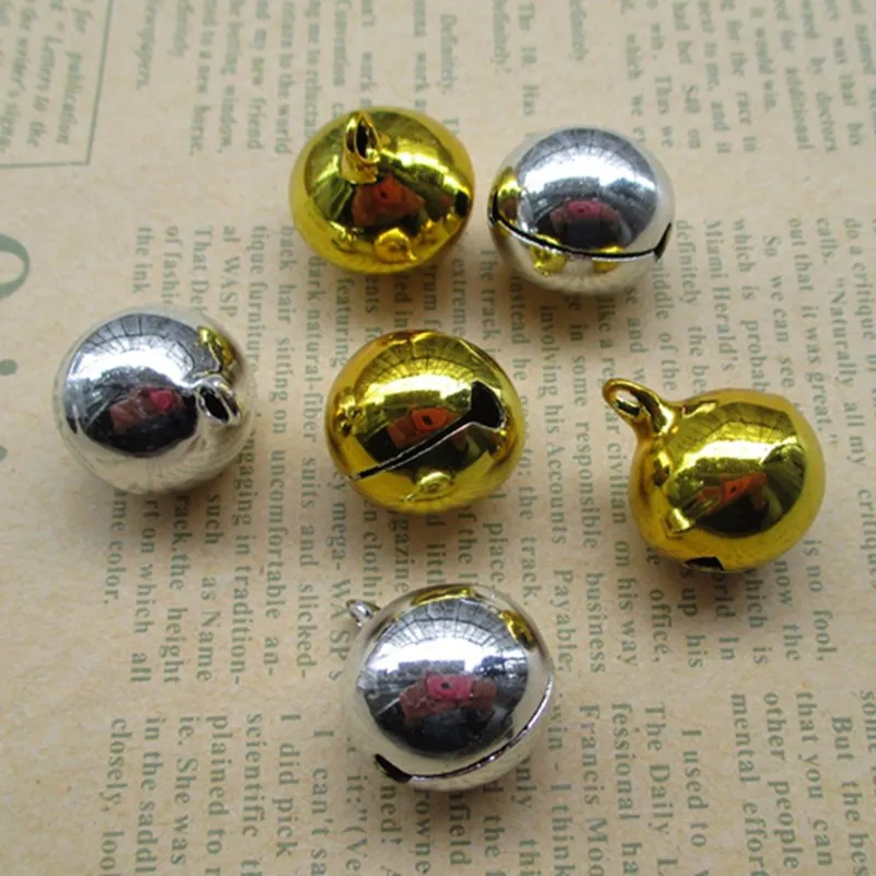 300 PCS 8mm Small Bell Craft Jewelry Wedding Charms Bead Oro argento opzionale 01108