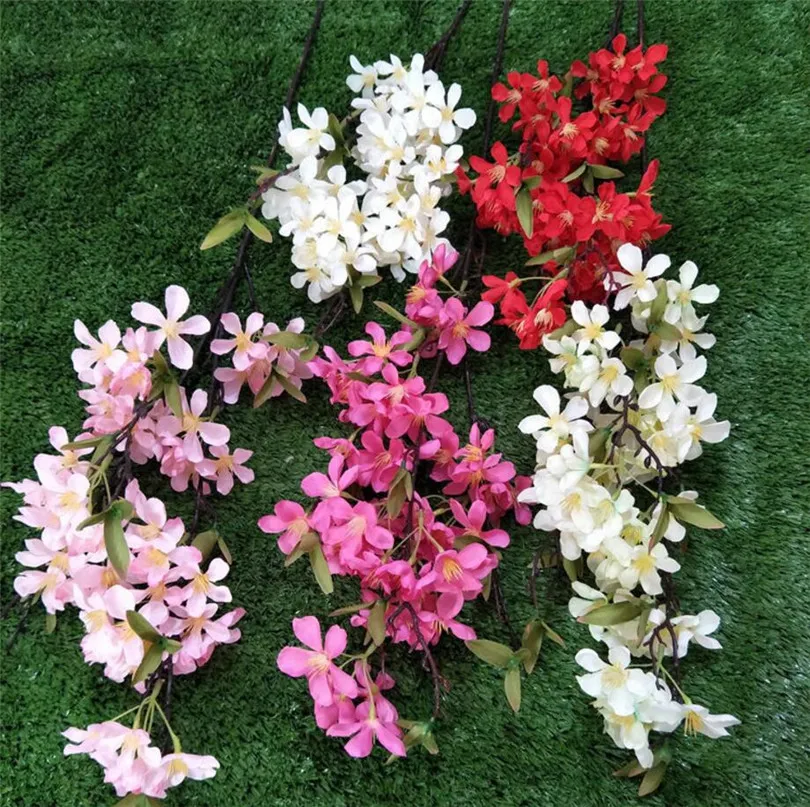 Artificial Apple Blossom Stem Fake Apple Tree Branch Flower 85cm For