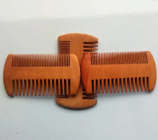 Pocket Wood Beard Comb Double Sides Super smala tjocka trä Combs Pente Madeira Lice Pet Hair Tool XB13531564