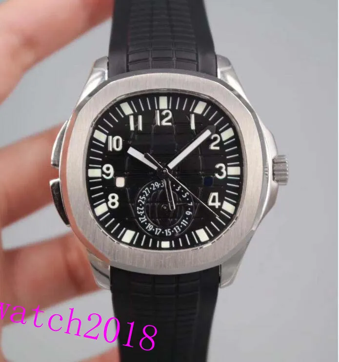 Luxury Watch 5164A-001 Aquanut Travel Time Dual Time Zone Stainless Rubber Bracelet Automatic Fashion Brand Men's Watch Wri268g